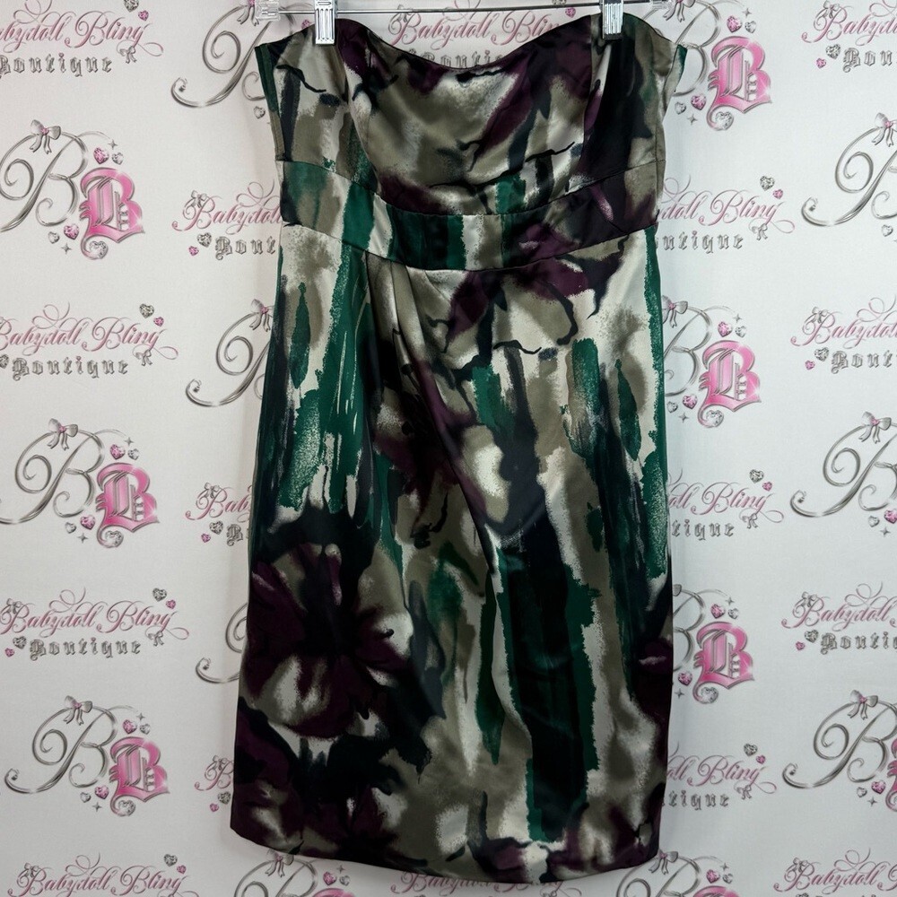 Rw&co dress tie dye style abstract Elegant Multicolor Strapless Dress